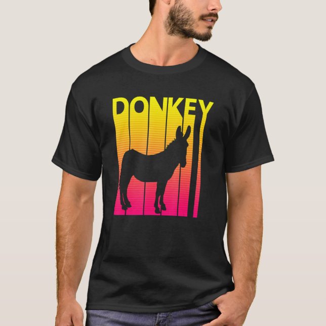 Donkey Animal Retro Costume T Shirt (Framsida)