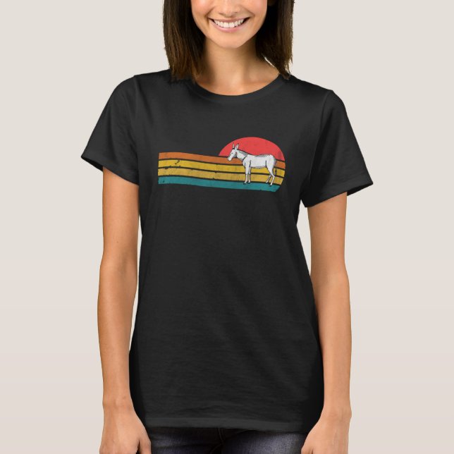 Donkey Animal Retro Vintage Farm Animal T Shirt (Framsida)