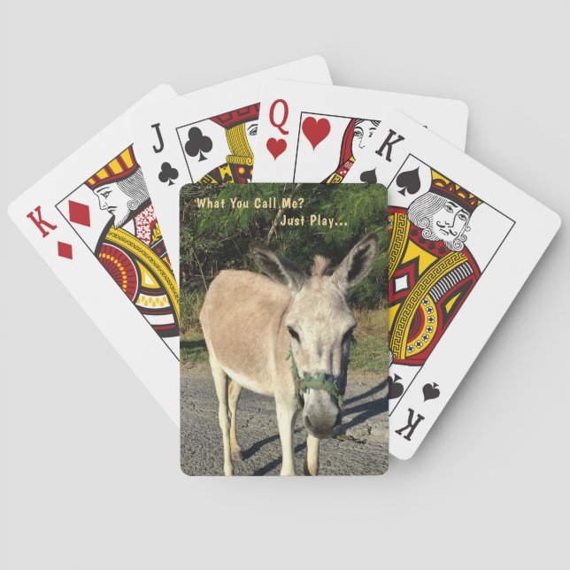 Donkey Animal Tittar Walking Roligt Personalize Casinokort (Baksidan)