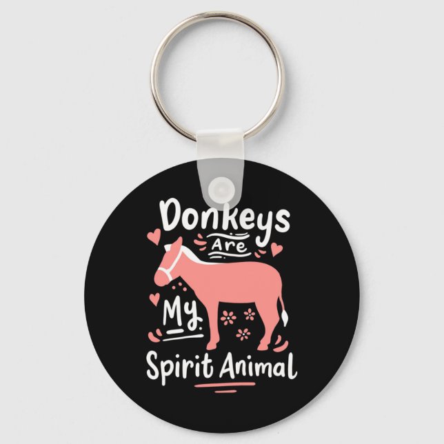 Donkey är mitt andliga djur nyckelring (Framsida)