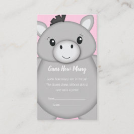 Donkey Baby Shower Rosa Tilläggskort