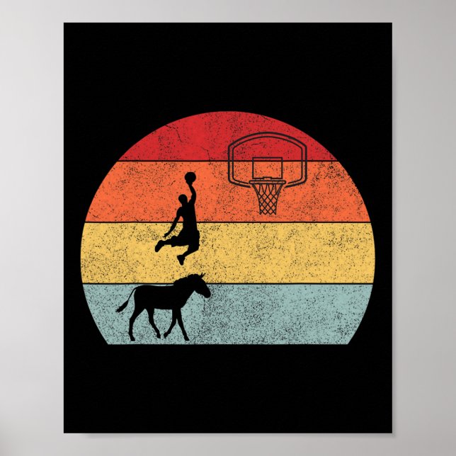 Donkey basketball Player Coach Sport ride donkey b Poster (Framsidan)