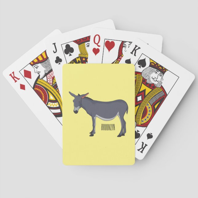 Donkey cartoon illustration  casinokort (Baksidan)