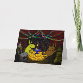 donkey christmas i lada loft helgkort