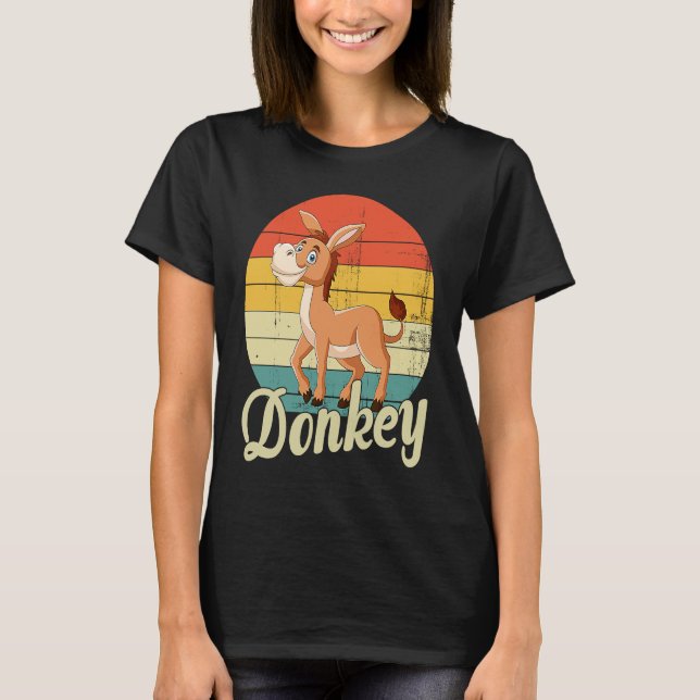 Donkey Cute Donkey T Shirt (Framsida)