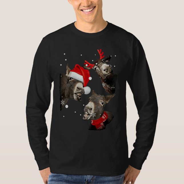 Donkey cute xmas santa t shirt (Framsida)