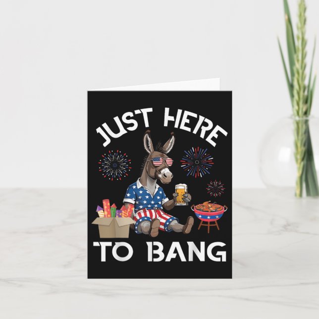 Donkey dricker öl Bbq precis här för att bang 4 av Kort (Framsida)