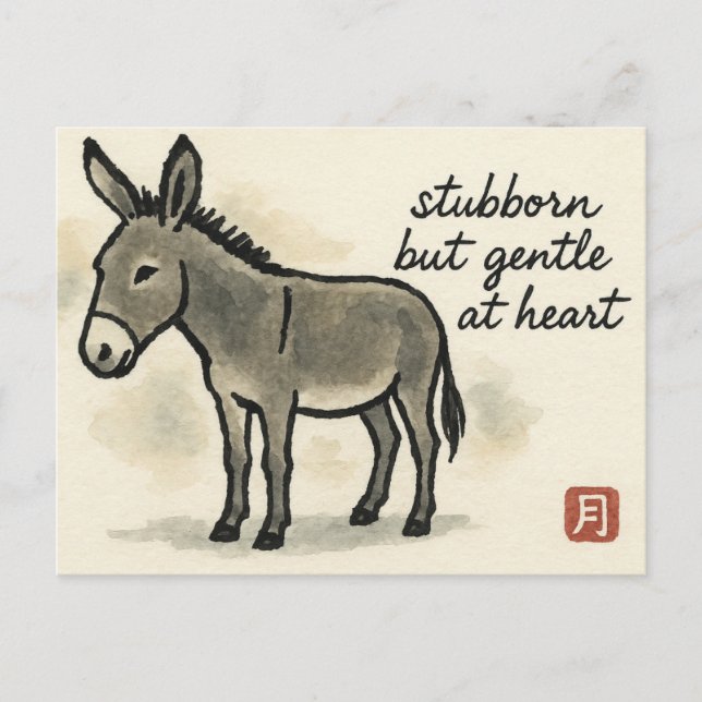 Donkey Etegami Postcard Vykort (Framsida)