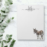 Donkey Farm Watercolor Monogram Namn Anteckningsbl Anteckningsblock<br><div class="desc">Den här designen kan vara personlig i det område som tillhandahålls genom att ändra fotot och/eller text. Du kan också anpassa den genom att klicka på Anpassa den här mallen och sedan välja klicka för att anpassa ytterligare alternativ och ta bort eller ändra färg i bakgrunden, lägga till text, ändra...</div>