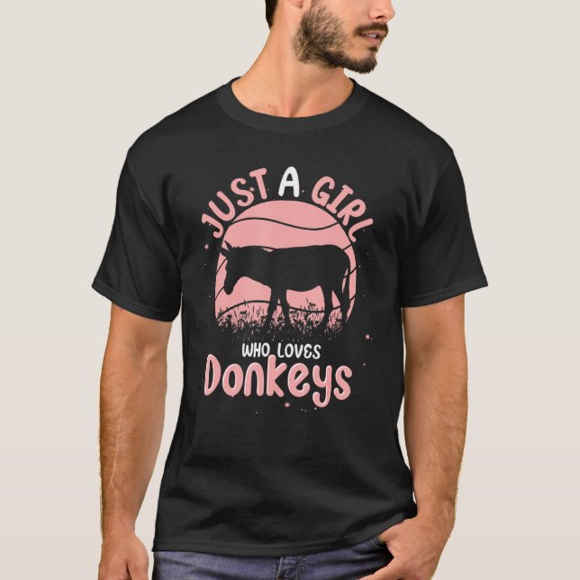 Donkey Farmer Women Girls Farm Animal Donkey T Shirt (Framsida)