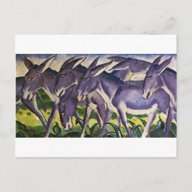 Donkey Frieze av Franz Marc Vykort (Framsida)