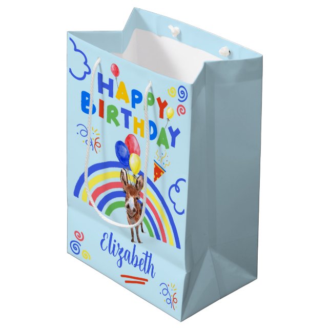 Donkey Gift Bag in Blue (Framsidan Vinklad)