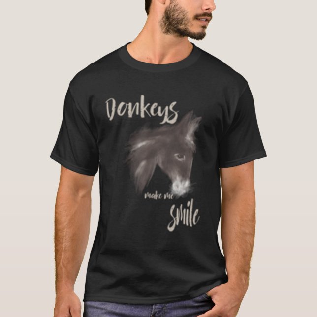 Donkey gör mig till Smile Donkey T Shirt (Framsida)
