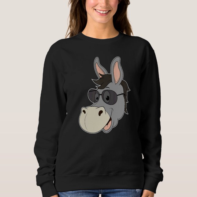 Donkey Head Sunglasses Mule Heart Zoo Animal Farme T Shirt (Framsida)