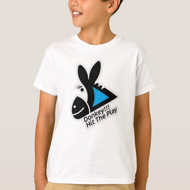 DONKEY !!! HIT THE PLAY BY MASANSER PIXELAT T SHIRT (Framsida)