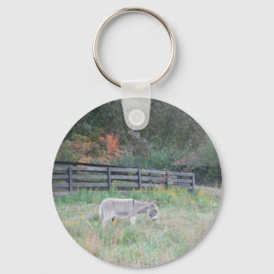 Donkey i en höst Fält. Nyckelring