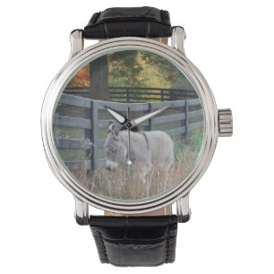 Donkey i Fält på hösten Armbandsur