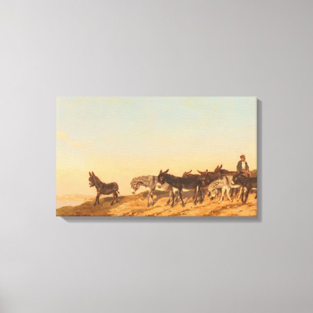 Donkey i söder om Frankrike (av Eugène Burnand) Canvastryck (Framsida)