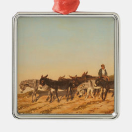 Donkey i söder om Frankrike (av Eugène Burnand) Julgransprydnad Metall