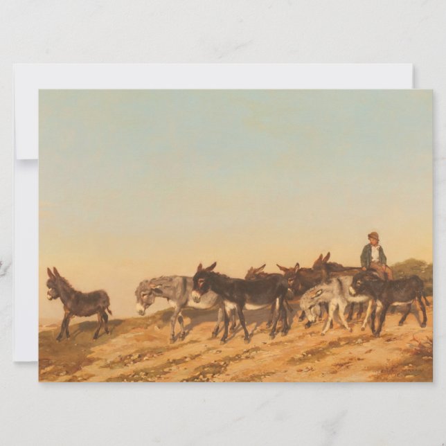 Donkey i söder om Frankrike (av Eugène Burnand) Kort (Framsida)