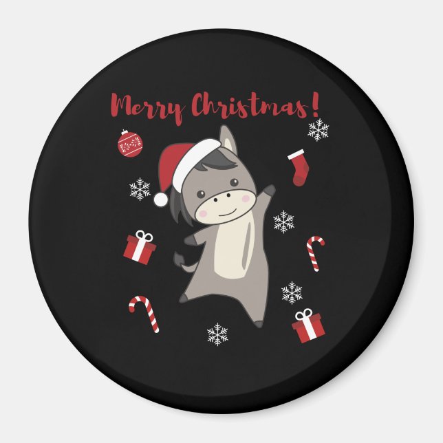 Donkey jul Donkey Winter Animals Magnet (Framsidan)