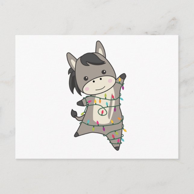Donkey jul Donkey Winter Animals Vykort (Framsida)