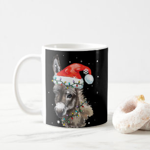 Donkey jul Färg Ljus Santa Hat Donkey Kaffemugg