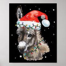 Donkey jul Färg Ljus Santa Hat Donkey