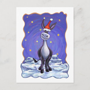 Donkey-jul Helg Vykort