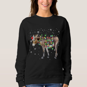 Donkey jul Ljus Färg    Santa Donkey Gift T Shirt