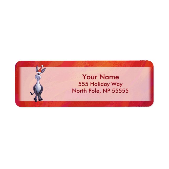 Donkey-jul Returadress Etikett (Framsidan)