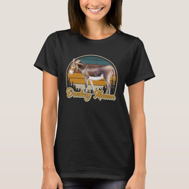 DONKEY MAMA   Retro Look Donkey T Shirt (Framsida)