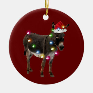 Donkey med Hat Scaft jul Julgransprydnad Keramik