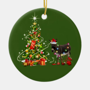 Donkey med Hat Scaft jul Julgransprydnad Keramik
