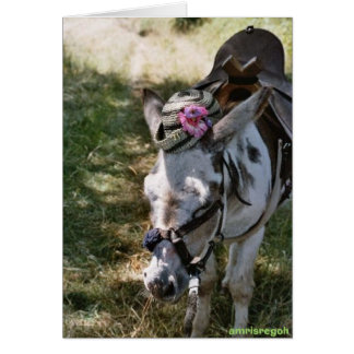 donkey med hatt hälsningskort