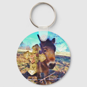 Donkey med Ro Kor Nyckelring