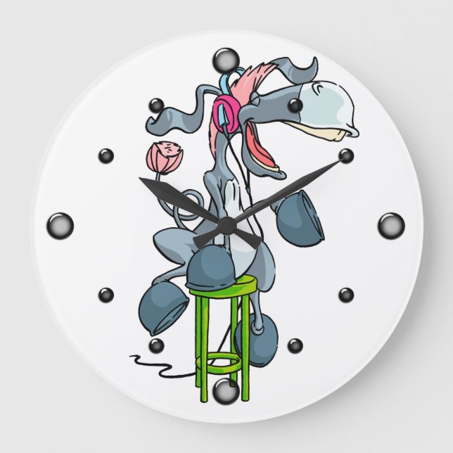 Donkey Music Wall Clock Stor Klocka (Framsida)