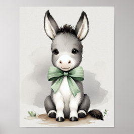 Donkey Nursery Wall Art Poster