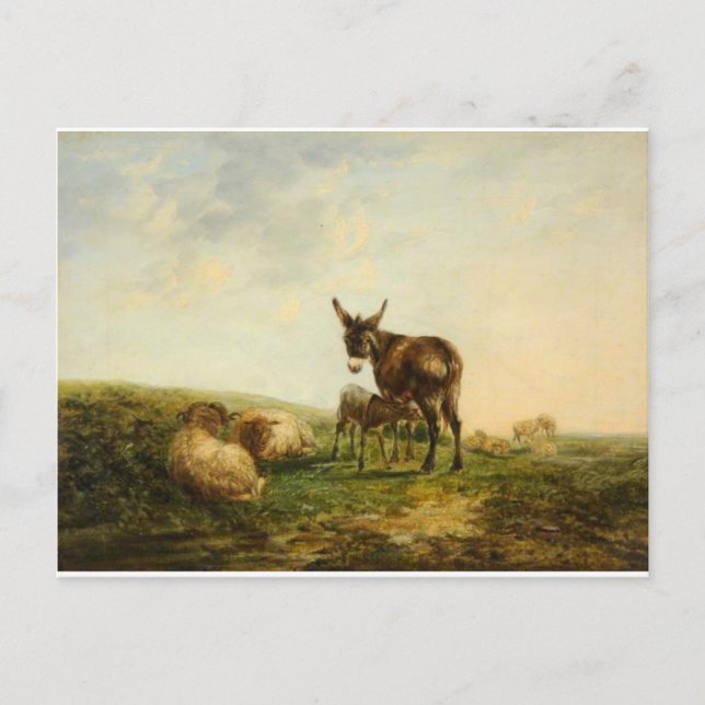 Donkey och Sheep av William Shayer Vykort (Framsida)