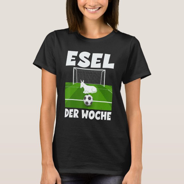 Donkey of the Week Goalkeeper Player and Football  T Shirt (Framsida)