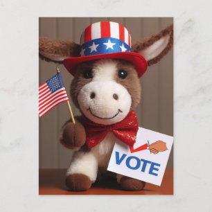 Donkey-omröstning för toppen Cute Adsible Plush Vykort