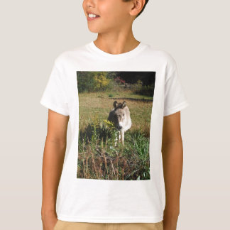 Donkey Picking Gult Autumn Wildblommor Tee Shirt