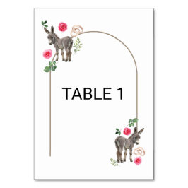 Donkey Pink Floral Rustic Wedding Bordsnummer