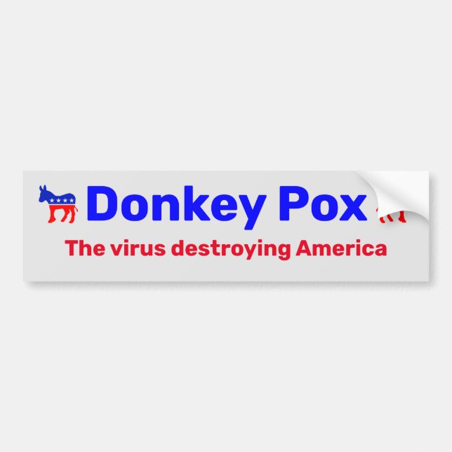 Donkey Pox Bumper Sticker Bildekal (Framsidan)