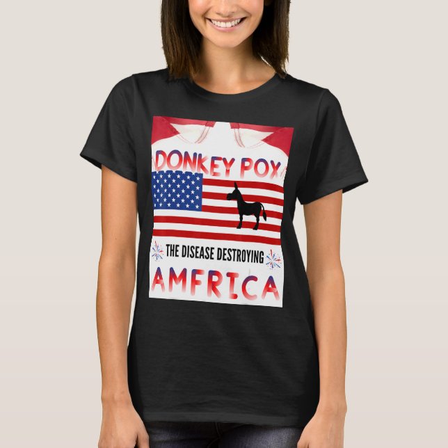 donkey pox flagga quole donkey pox amfrica coola d t shirt (Framsida)