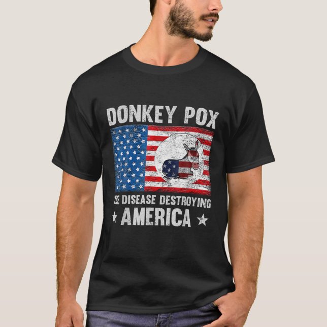 Donkey Pox the Disease som förstör Amerika en fin  T Shirt (Framsida)