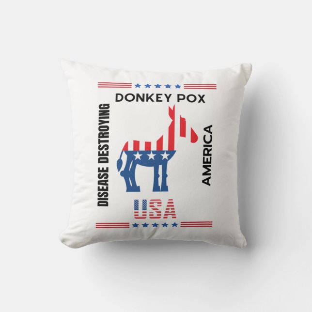 Donkey Pox the Disease som ödelägger Amerika på et Kudde (Framsida)