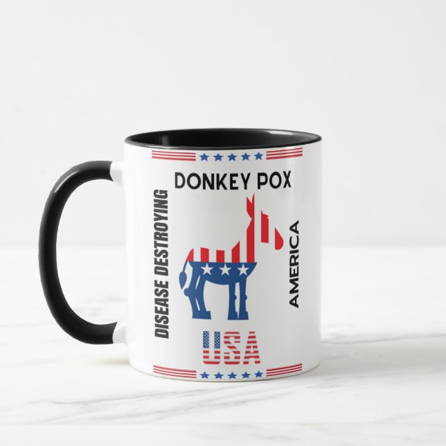Donkey Pox the Disease som ödelägger Amerika på et Mugg (Vänster)