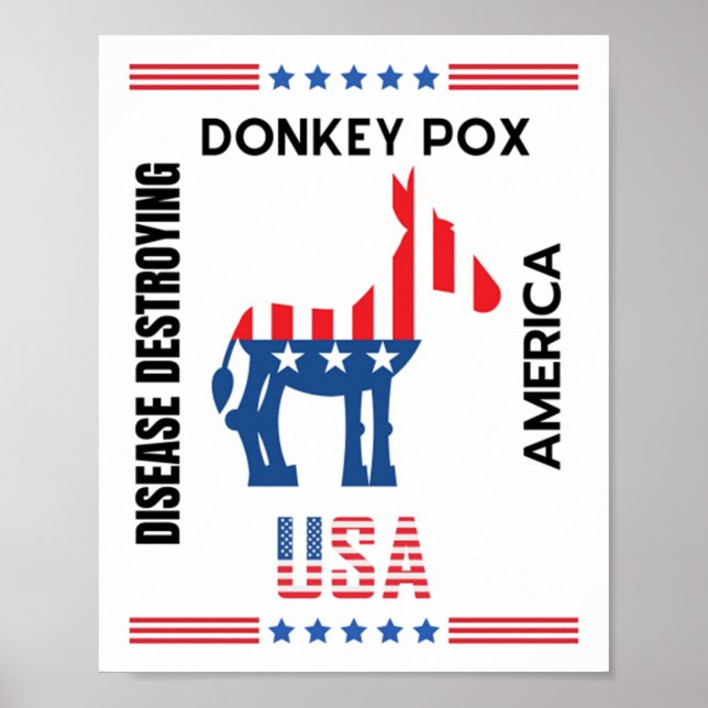 Donkey Pox the Disease som ödelägger Amerika på et Poster (Framsidan)