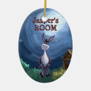 Donkey-presentationer och tillbehör julgransprydnad keramik